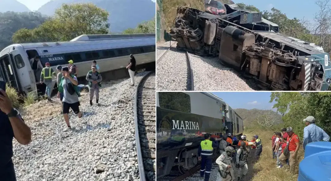 मेक्सिको में ट्रेन पटरी से उतरी, इंजन पलटा